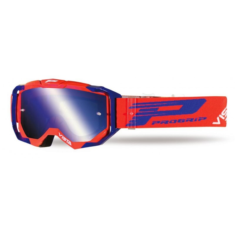 Progrip Gogle Pg3303-197 Fl Vista Kolor Czerwono/Niebieski (Niebieska Lustrzana Antiscratch, No Fog, Anti Uv + Pg3310 Gratis)