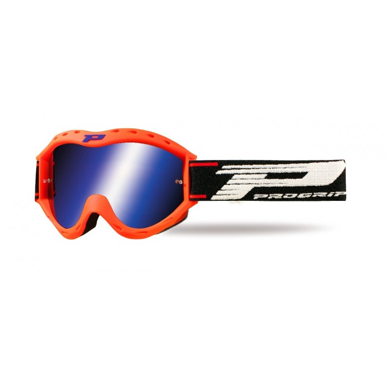 Progrip Gogle Pg3101 Fl Atzaki Kid Dziecięce Kolor Pomarańczowy Fluo (Pg3146 Niebieska Lustrzana Dwuwarstwowa, No Fog, Anti Uv)