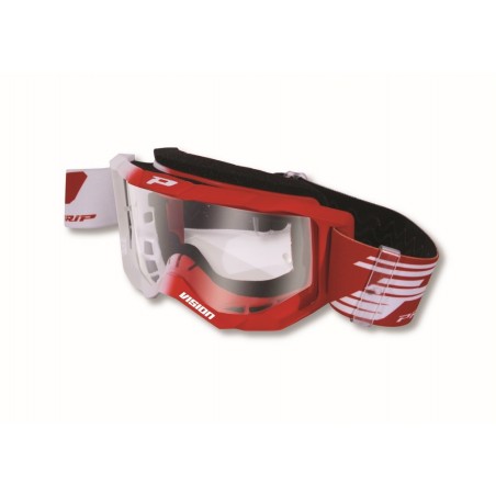Progrip Gogle Pg3300-127 Tr Vision Kolor Biały Czerwony (Szyba Pg3310 Przezroczysta Antiscratch, No Fog, Anti Uv)