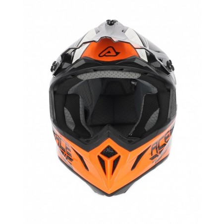 Acerbis Kask Steel Carbon Pomarańczowy Biały