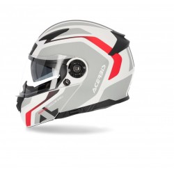 Acerbis Kask Modułowy Szczękowy Rederwel Czerwony Biały Szary