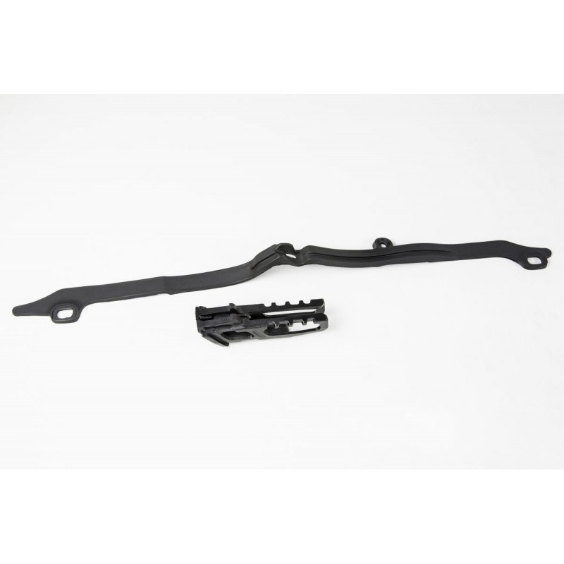 Ufo Komplet Ślizg + Prowadnica ŁańCucha Honda Crf 250R '10-13, Crf 450R '09-12, Kolor Czarny