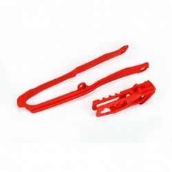 Ufo Komplet Ślizg + Prowadnica ŁańCucha Honda Crf 250R/Rx '18-21, Crf 450R/Rx '17-18, Kolor Czerwony