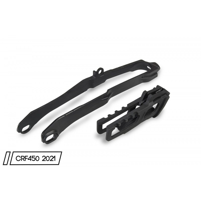 Ufo Komplet Ślizg + Prowadnica ŁańCucha Honda Crf 450R/Rx '21, Kolor Czarny