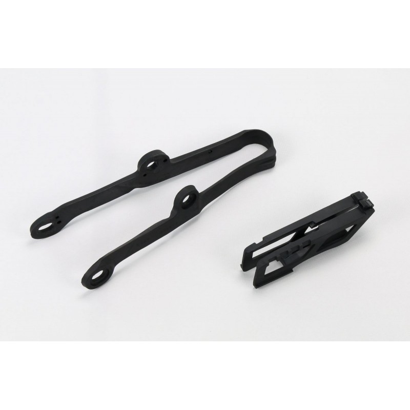Ufo Komplet Ślizg + Prowadnica ŁańCucha Kawasaki Kxf 250 '09-16, Kxf 450 '09-15, Kolor Czarny