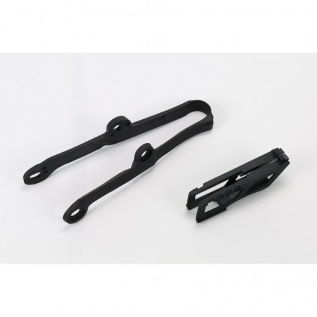 Ufo Komplet Ślizg + Prowadnica ŁańCucha Kawasaki Kxf 250 '09-16, Kxf 450 '09-15, Kolor Czarny