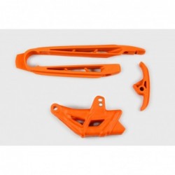 Ufo Komplet Slizg + Prowadnica ŁańCucha Ktm Sx 125/250, Xs-F 250/450 '07-10, Sx 144/150, Exc 125/200/250/300, Exc-F 450 '08-10