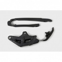 Ufo Komplet Slizg + Prowadnica ŁańCucha Ktm Exc 125/200/250/300, Exc-F 350/450 '12-21, Exc-F 500 '14-21, Kolor Czarny