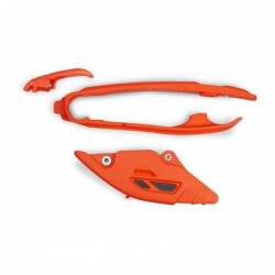 Ufo 2022/11 Komplet Ślizg + Prowadnica ŁańCucha Ktm Sx/Sxf(Sx-F) 125/250/300/350/450F 2023 Kolor Pomarańczowy