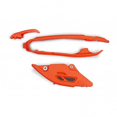 Ufo 2022/11 Komplet Ślizg + Prowadnica ŁańCucha Ktm Sx/Sxf(Sx-F) 125/250/300/350/450F 2023 Kolor Pomarańczowy