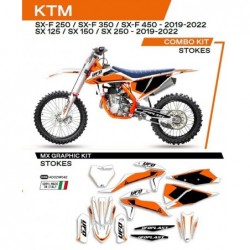 Ufo 2022/06 Komplet Naklejek (Oklein) Ktm Sx/Sxf 125/150/250/350/450 '19-'22 Stokes Kolor Biały