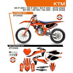 Ufo 2022/06 Komplet Naklejek (Oklein) Ktm Sx/Sxf 125/150/250/350/450 '19-'22 Stokes Kolor Pomarańczowy Neon