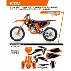 Ufo 2022/06 Komplet Naklejek (Oklein) Ktm Sx/Sxf 125/150/250/350/450 '19-'22 Apodis Kolor Pomarańczowy
