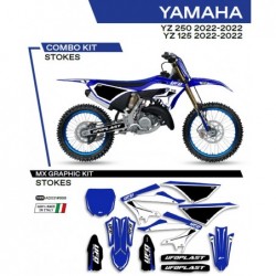 Ufo 2022/06 Komplet Naklejek (Oklein) Yamaha Yz 125/250 '22 Stokes Kolor Oem (Niebieski/Czarny/Biały)