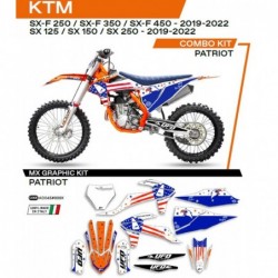 Ufo 2022/06 Komplet Naklejek (Oklein) Ktm Sx/Sxf 125/150/250/350/450 '19-'22 Patriot Kolor Oem (Biały/Niebieski)