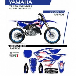 Ufo 2022/06 Komplet Naklejek (Oklein) Yamaha Yz 125/250 '22 Patriot Kolor Oem (Biały/Niebieski)