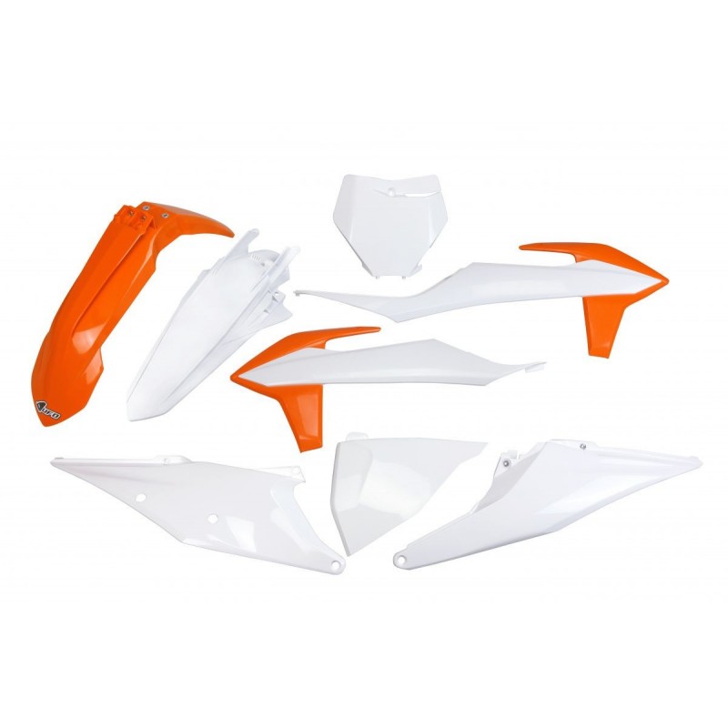 Ufo Komplet Plastików Ktm Sx 125/150/250 '19-'22, Sxf (Sx-F) 250/350/450 '19-'22 Kolor Oem '20 (Biały/Pomarańczowy)