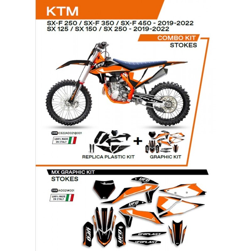 Ufo 2022/06 Komplet Plastików Plus Komplet Naklejek (Oklein) Ktm Sx/Sxf 125/150/250/350/450 '19-'22