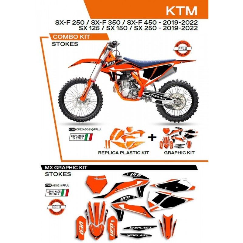 Ufo 2022/06 Komplet Plastików Plus Komplet Naklejek (Oklein) Ktm Sx/Sxf 125/150/250/350/450 '19-'22