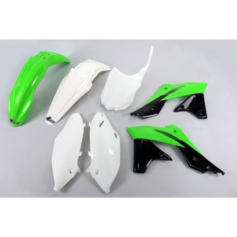 Ufo 2022/11 Komplet Plastików Kawasaki Kxf 250 '13-'16 Kolor Oem '14-15 (Zielony/Biały/Czarny) (Ka221E999)
