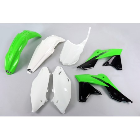 Ufo 2022/11 Komplet Plastików Kawasaki Kxf 250 '13-'16 Kolor Oem '14-15 (Zielony/Biały/Czarny) (Ka221E999)