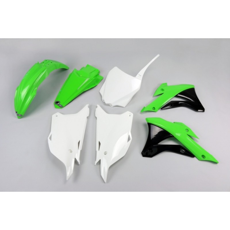 Ufo 2022/11 Komplet Plastików Kawasaki Kx 85 '14-'21 Kolor Oem '16-19 (Zielony/Biały/Czarny)