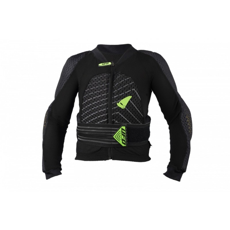 Ufo Osłona Klatki Piersiowej / Zbroja Ultralight Evo Bodyguard Kids / Junior Kolor Czarny Zielony Fluo Rozmiar M (Dziecięca)