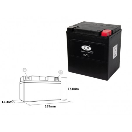 Landport Akumulator Hvt-2 12V 30Ah 169X131X174 Heavy V-Twin Bezobsługowy - Zalany (Zwiększony Prąd Rozruchowy 400A) (Prawy +)