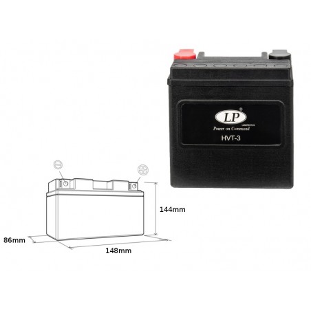 Landport Akumulator Hvt-3 12V 14Ah 148X86X144 Heavy V-Twin Bezobsługowy - Zalany (Zwiększony Prąd Rozruchowy 220A) (Prawy +) (3)