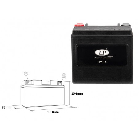 Landport Akumulator Hvt-4 12V 22Ah 173X98X154 Heavy V-Twin Bezobsługowy - Zalany (Zwiększony Prąd Rozruchowy 325A) (Prawy +) (2)