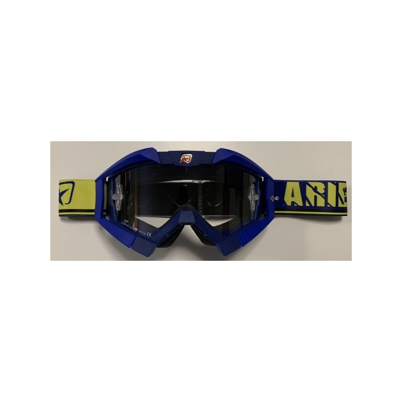 Ariete Gogle Riding Crows Basic Kolor Granatowy/Niebieski/Żółty, Szybka Anti Fog, Anti Scratch, Uv, Roll-Off Ready