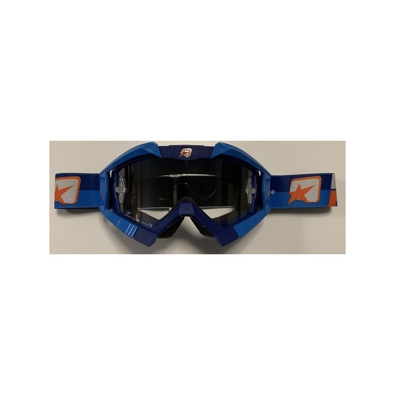 Ariete Gogle Riding Crows Basic Kolor Granatowy/Niebieski/PomarańCzowy, Szybka Anti Fog, Anti Scratch, Uv, Roll-Off Ready