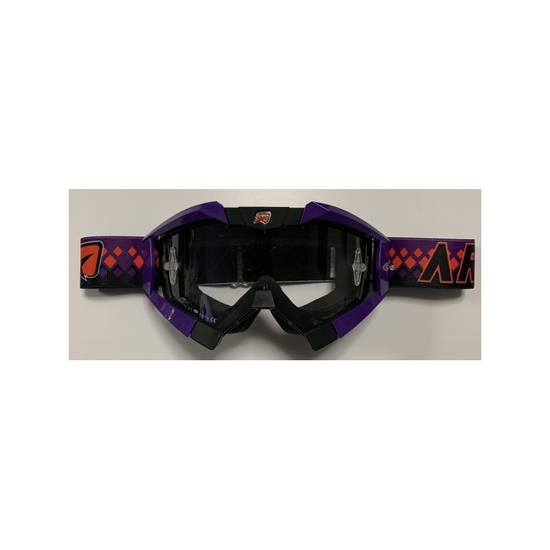 Ariete Gogle Riding Crows Basic Kolor Czarny/Granatowy/Czerwony, Szybka Anti Fog, Anti Scratch, Uv, Roll-Off Ready