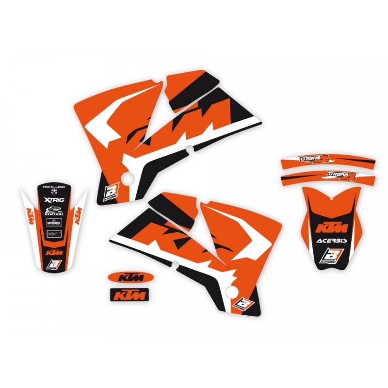 Blackbird Komplet Naklejek (Oklein) + Pokrowiec/Poszycie Na Siedzenie Ktm Sx '01-'04, Ktm Exc '03-'04, Dream 4