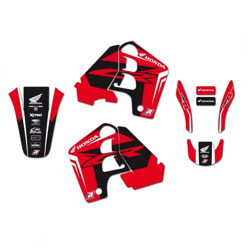Blackbird Komplet Naklejek (Oklein) Honda Cr 500 '91-'01, Dream 4 Kolor Czerwony/Czarny