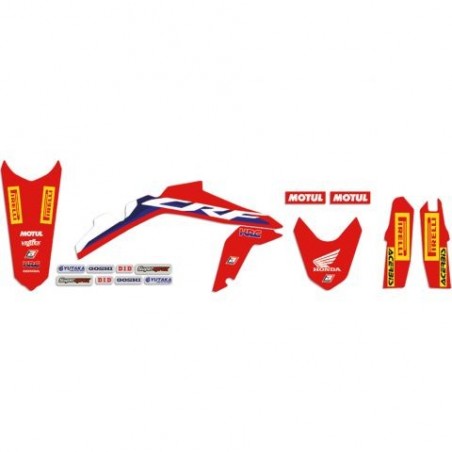 Blackbird Komplet Naklejek (Oklein) Honda Crf 250 '22-'23, Crf 450R '21 Replica Team Hrc 20/21 Kolor Czerwony Biały Niebieski
