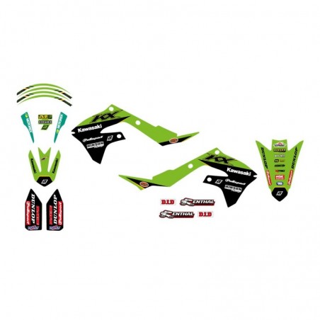 Blackbird Komplet Naklejek (Oklein) Kawasaki Kxf 250 '21-'23, Kxf 450 '19-'23 Replica Kawasaki Racing Team 2021