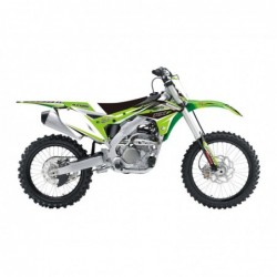 Blackbird Komplet Naklejek (Oklein) + Pokrowiec/Poszycie Na Siedzenie Kawasaki Kxf 250 '17-'20, Dream 4 Kolor Zielony/Czarny