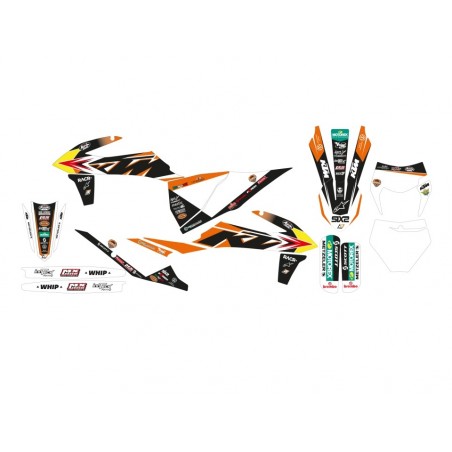 Blackbird Komplet Naklejek (Oklein) Ktm Sx/Sxf '19-'22, Exc/Excf '20-'23 Replica Trophy 22, Kolor PomarańCzowy