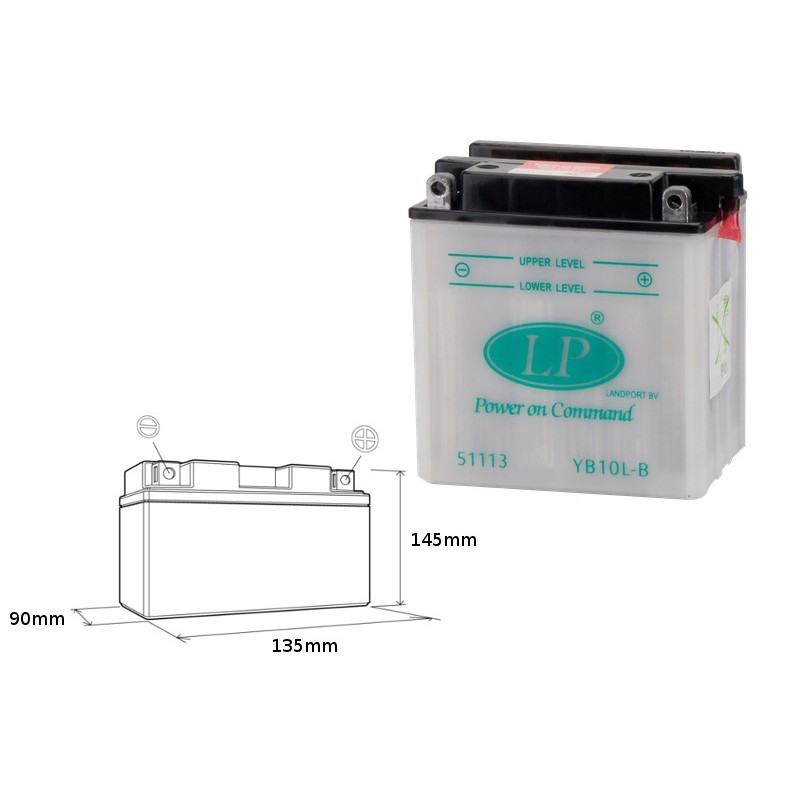 Landport Akumulator Yb10L-B 12V 11Ah 135X90X145 Obsługowy - Bez Elektrolitu (5)