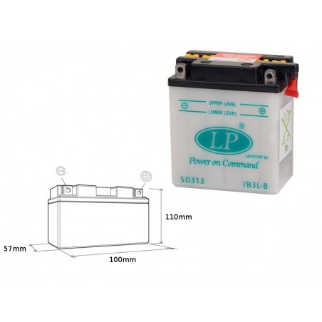 Landport Akumulator Yb3L-B 12V 3Ah 99X57X111 Obsługowy - Bez Elektrolitu (10)
