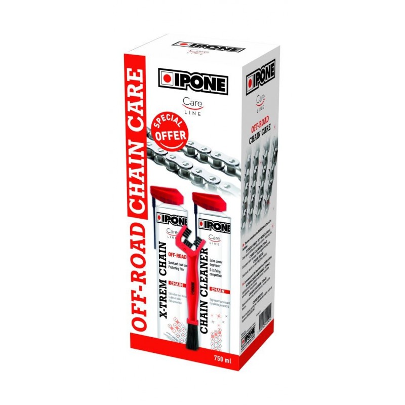 Ipone Off Road Chain Care Zestaw Do Czyszczenia I Smarowania ŁańCucha (2 X 750Ml) Ze Szczotką (Careline) (Akc) (4)