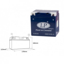 Landport Akumulator Żelowy G60-N30L-A 12V 30Ah 187X130X170 Bezobsługowy - Zalany (2)