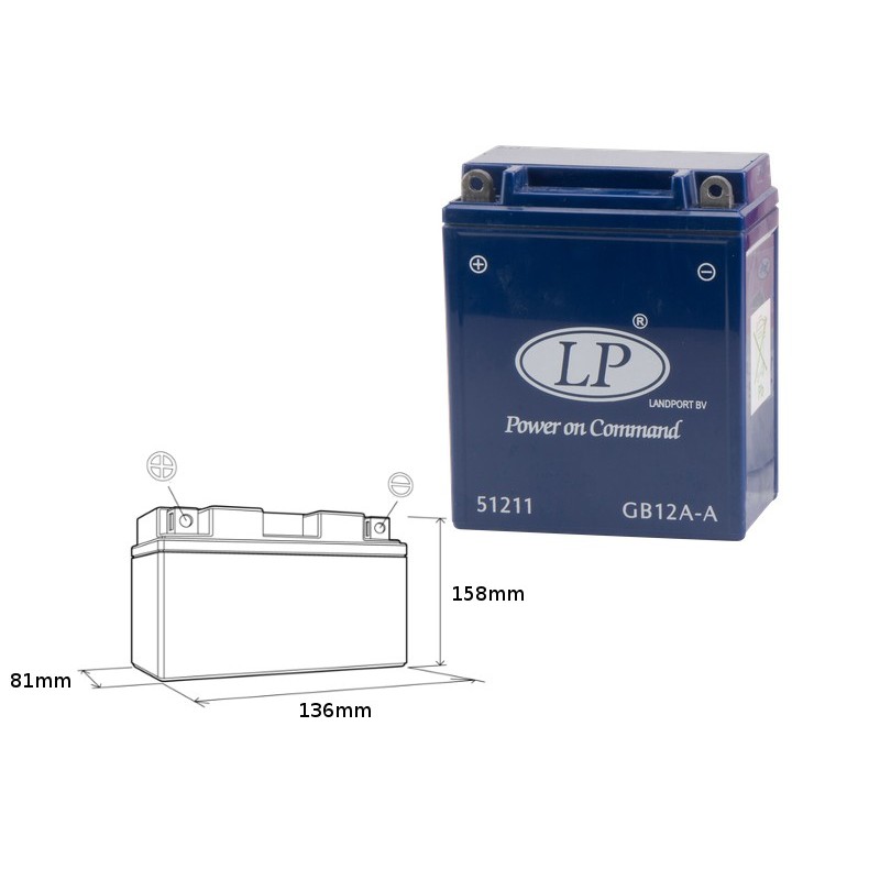 Landport Akumulator Żelowy Gb12A-A 12V 12Ah 134X80X161 Bezobsługowy - Zalany (4)
