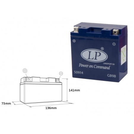 Landport Akumulator Żelowy Gb9B 12V 9Ah 136X75X141 Bezobsługowy - Zalany (10)