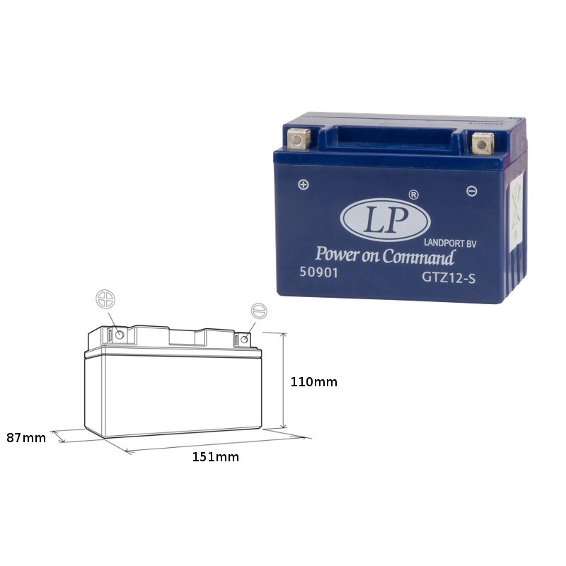 Landport Akumulator Żelowy Gtz12-S 12V 11Ah 150X86X110 Bezobsługowy - Zalany (6)