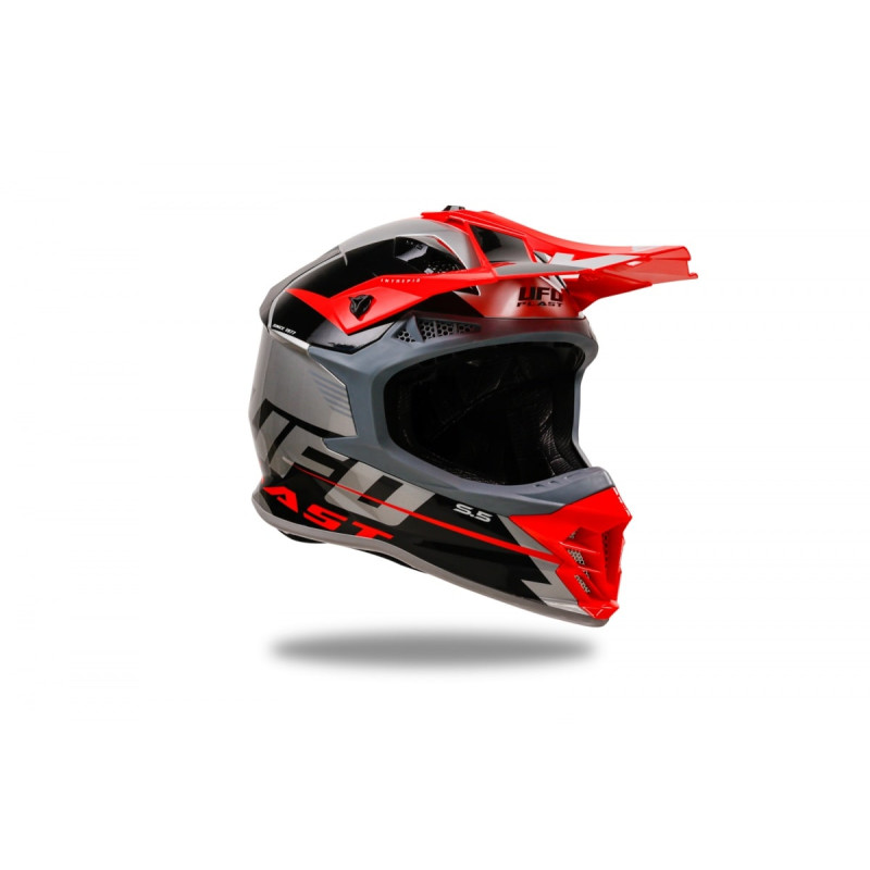 UFO Kask INTREPID CROSS Kolor Czarny/Srebrny/Czerwony Fluo - KOLEKCJA 2024