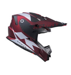 KASK KENNY CROSS/ENDURO TRACK CANDY RED - SZARY/CZERWONY/BIAŁY