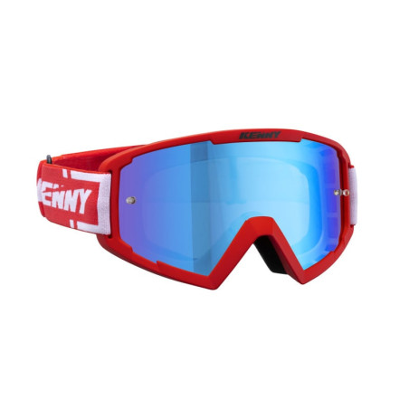 KENNY RACING GOGLE TRACK RED - BLUE LENS/NIEBIESKIE LUSTRO - CZERWONY/BIAŁY