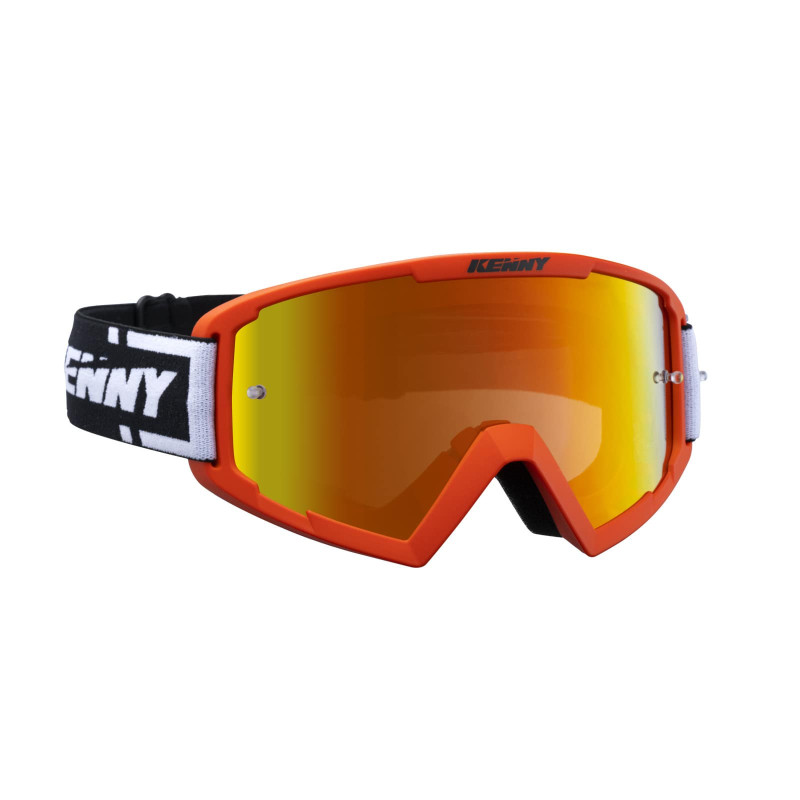 KENNY RACING GOGLE TRACK ORANGE - RED LENS/CZERWONE LUSTRO - POMARAŃCZOWY/CZARNY/BIAŁY